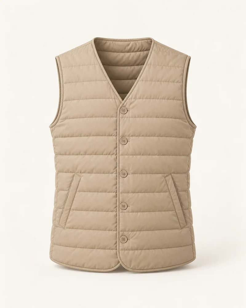 Haven Liner Vest, Oat, front view