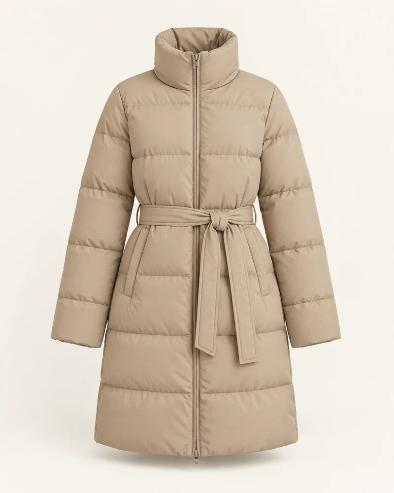 Oatfield Belted Coat, Oat, front view